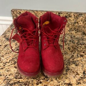 Ruby red timberlands